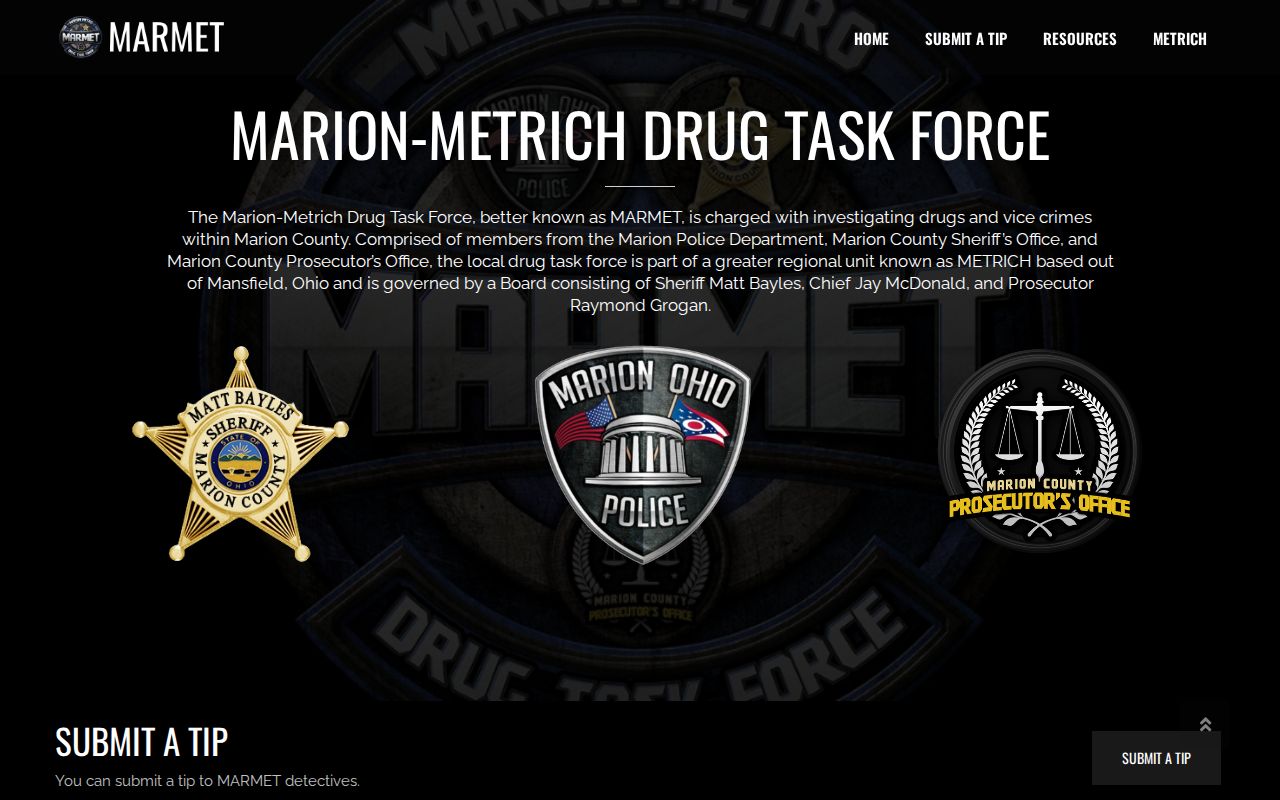 Marion County official tip submission source for warrant information